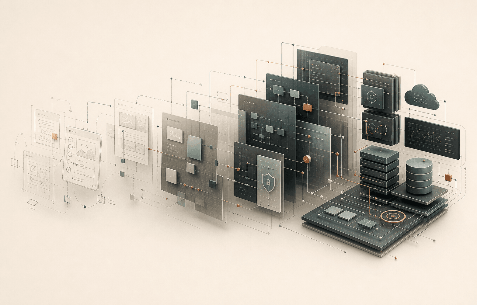 Un prototipo de aplicación se transforma progresivamente en un sistema de software sólido con datos, seguridad y monitorización